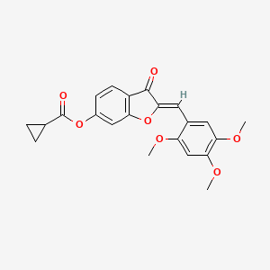 molecular formula C22H20O7 B6503133 (2Z)-3-oxo-2-[(2,4,5-trimethoxyphenyl)methylidene]-2,3-dihydro-1-benzofuran-6-yl cyclopropanecarboxylate CAS No. 622798-98-5