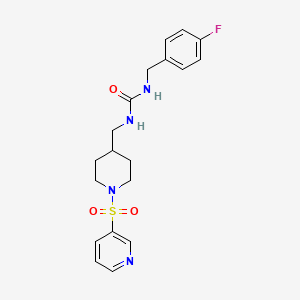 molecular formula C19H23FN4O3S B6503141 1-[(4-fluorophenyl)methyl]-3-{[1-(pyridine-3-sulfonyl)piperidin-4-yl]methyl}urea CAS No. 1428351-14-7
