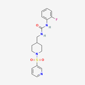 molecular formula C18H21FN4O3S B6503149 1-(2-fluorophenyl)-3-{[1-(pyridine-3-sulfonyl)piperidin-4-yl]methyl}urea CAS No. 1428362-89-3