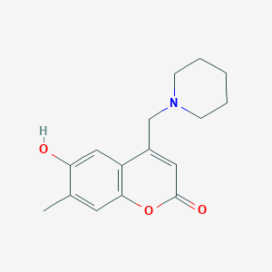 molecular formula C16H19NO3 B6503155 6-hydroxy-7-methyl-4-[(piperidin-1-yl)methyl]-2H-chromen-2-one CAS No. 859112-95-1
