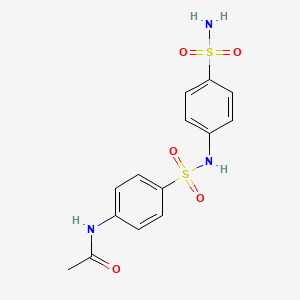 molecular formula C14H15N3O5S2 B6503164 N-{4-[(4-sulfamoylphenyl)sulfamoyl]phenyl}acetamide CAS No. 5702-84-1
