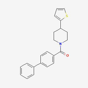 molecular formula C22H21NOS B6503189 1-{[1,1'-biphenyl]-4-carbonyl}-4-(thiophen-2-yl)piperidine CAS No. 1396803-35-2