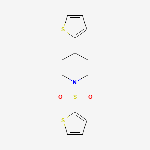 molecular formula C13H15NO2S3 B6503194 4-(thiophen-2-yl)-1-(thiophene-2-sulfonyl)piperidine CAS No. 1448131-82-5