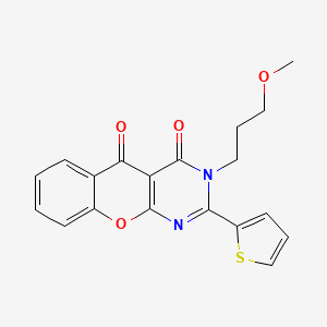 molecular formula C19H16N2O4S B6503209 3-(3-methoxypropyl)-2-(thiophen-2-yl)-3H,4H,5H-chromeno[2,3-d]pyrimidine-4,5-dione CAS No. 896594-38-0