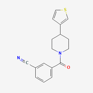 3-(4-(thiophen-3-yl)piperidine-1-carbonyl)benzonitrile