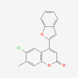 molecular formula C18H11ClO3 B6503236 4-(1-benzofuran-2-yl)-6-chloro-7-methyl-2H-chromen-2-one CAS No. 896806-52-3