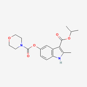 molecular formula C18H22N2O5 B6503253 propan-2-yl 2-methyl-5-(morpholine-4-carbonyloxy)-1H-indole-3-carboxylate CAS No. 896812-29-6