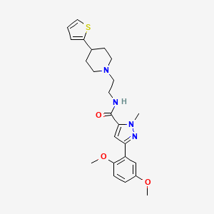 molecular formula C24H30N4O3S B6503274 3-(2,5-dimethoxyphenyl)-1-methyl-N-{2-[4-(thiophen-2-yl)piperidin-1-yl]ethyl}-1H-pyrazole-5-carboxamide CAS No. 1428365-91-6