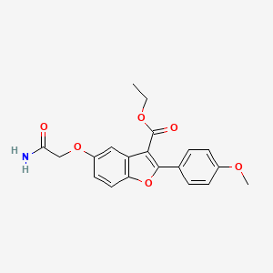 molecular formula C20H19NO6 B6503288 ethyl 5-(carbamoylmethoxy)-2-(4-methoxyphenyl)-1-benzofuran-3-carboxylate CAS No. 896820-02-3