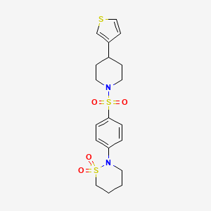 molecular formula C19H24N2O4S3 B6503315 2-(4-{[4-(thiophen-3-yl)piperidin-1-yl]sulfonyl}phenyl)-1lambda6,2-thiazinane-1,1-dione CAS No. 1396887-57-2