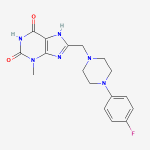 molecular formula C17H19FN6O2 B6503329 8-{[4-(4-fluorophenyl)piperazin-1-yl]methyl}-3-methyl-2,3,6,7-tetrahydro-1H-purine-2,6-dione CAS No. 868143-68-4