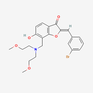 (2Z)-7-{[bis(2-methoxyethyl)amino]methyl}-2-[(3-bromophenyl)methylidene]-6-hydroxy-2,3-dihydro-1-benzofuran-3-one