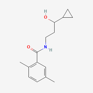 molecular formula C15H21NO2 B6503384 N-(3-cyclopropyl-3-hydroxypropyl)-2,5-dimethylbenzamide CAS No. 1396757-89-3
