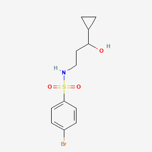 molecular formula C12H16BrNO3S B6503395 4-bromo-N-(3-cyclopropyl-3-hydroxypropyl)benzene-1-sulfonamide CAS No. 1396679-47-2