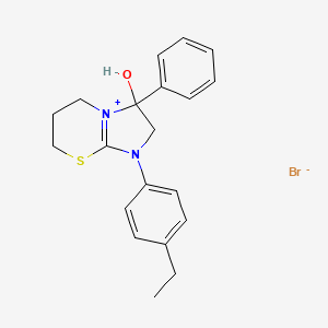1-(4-ethylphenyl)-3-hydroxy-3-phenyl-2H,3H,5H,6H,7H-1lambda5-imidazo[2,1-b][1,3]thiazin-1-ylium bromide