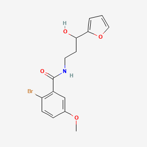 molecular formula C15H16BrNO4 B6503433 2-bromo-N-[3-(furan-2-yl)-3-hydroxypropyl]-5-methoxybenzamide CAS No. 1421476-39-2