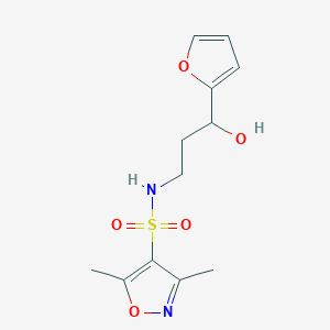 molecular formula C12H16N2O5S B6503441 N-[3-(furan-2-yl)-3-hydroxypropyl]-3,5-dimethyl-1,2-oxazole-4-sulfonamide CAS No. 1421461-78-0