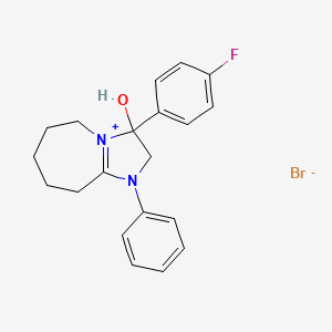 3-(4-fluorophenyl)-3-hydroxy-1-phenyl-2H,3H,5H,6H,7H,8H,9H-1lambda5-imidazo[1,2-a]azepin-1-ylium bromide