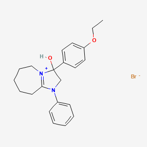 molecular formula C22H27BrN2O2 B6503450 3-(4-ethoxyphenyl)-3-hydroxy-1-phenyl-2H,3H,5H,6H,7H,8H,9H-1lambda5-imidazo[1,2-a]azepin-1-ylium bromide CAS No. 2453292-16-3