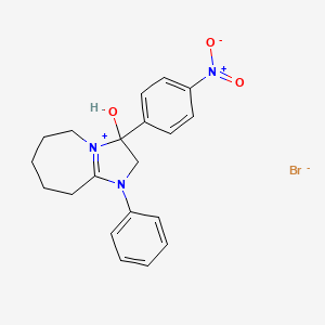 3-hydroxy-3-(4-nitrophenyl)-1-phenyl-2H,3H,5H,6H,7H,8H,9H-1lambda5-imidazo[1,2-a]azepin-1-ylium bromide