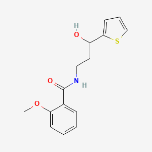 molecular formula C15H17NO3S B6503467 N-[3-hydroxy-3-(thiophen-2-yl)propyl]-2-methoxybenzamide CAS No. 1421490-96-1