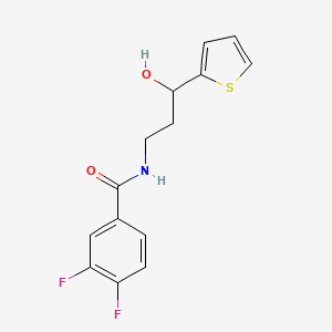 3,4-difluoro-N-[3-hydroxy-3-(thiophen-2-yl)propyl]benzamide