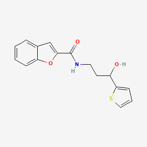 molecular formula C16H15NO3S B6503480 N-[3-hydroxy-3-(thiophen-2-yl)propyl]-1-benzofuran-2-carboxamide CAS No. 1396814-42-8
