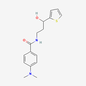 molecular formula C16H20N2O2S B6503487 4-(dimethylamino)-N-[3-hydroxy-3-(thiophen-2-yl)propyl]benzamide CAS No. 1421516-88-2