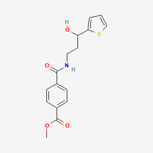 molecular formula C16H17NO4S B6503497 methyl 4-{[3-hydroxy-3-(thiophen-2-yl)propyl]carbamoyl}benzoate CAS No. 1421449-39-9