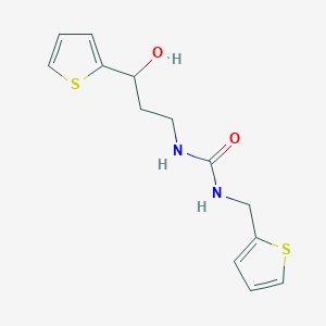 molecular formula C13H16N2O2S2 B6503501 3-[3-hydroxy-3-(thiophen-2-yl)propyl]-1-[(thiophen-2-yl)methyl]urea CAS No. 1421524-18-6