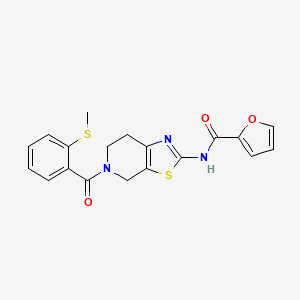 molecular formula C19H17N3O3S2 B6503519 N-{5-[2-(methylsulfanyl)benzoyl]-4H,5H,6H,7H-[1,3]thiazolo[5,4-c]pyridin-2-yl}furan-2-carboxamide CAS No. 1396851-09-4