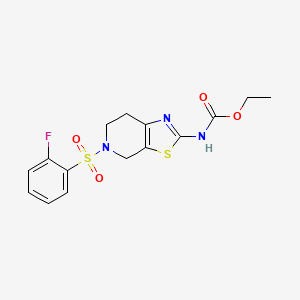 molecular formula C15H16FN3O4S2 B6503529 ethyl N-[5-(2-fluorobenzenesulfonyl)-4H,5H,6H,7H-[1,3]thiazolo[5,4-c]pyridin-2-yl]carbamate CAS No. 1396872-05-1
