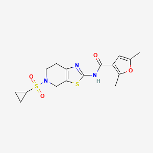 molecular formula C16H19N3O4S2 B6503544 N-[5-(cyclopropanesulfonyl)-4H,5H,6H,7H-[1,3]thiazolo[5,4-c]pyridin-2-yl]-2,5-dimethylfuran-3-carboxamide CAS No. 1421517-38-5