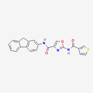 molecular formula C22H15N3O3S B6503558 N-(9H-fluoren-2-yl)-2-(thiophene-3-amido)-1,3-oxazole-4-carboxamide CAS No. 1421462-64-7
