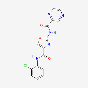 molecular formula C15H10ClN5O3 B6503587 N-{4-[(2-chlorophenyl)carbamoyl]-1,3-oxazol-2-yl}pyrazine-2-carboxamide CAS No. 1396679-18-7