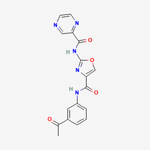 molecular formula C17H13N5O4 B6503588 N-{4-[(3-acetylphenyl)carbamoyl]-1,3-oxazol-2-yl}pyrazine-2-carboxamide CAS No. 1396815-60-3