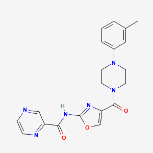 molecular formula C20H20N6O3 B6503594 N-{4-[4-(3-methylphenyl)piperazine-1-carbonyl]-1,3-oxazol-2-yl}pyrazine-2-carboxamide CAS No. 1396784-47-6