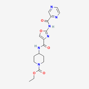 ethyl 4-[2-(pyrazine-2-amido)-1,3-oxazole-4-amido]piperidine-1-carboxylate