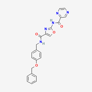 molecular formula C23H19N5O4 B6503606 N-[4-({[4-(benzyloxy)phenyl]methyl}carbamoyl)-1,3-oxazol-2-yl]pyrazine-2-carboxamide CAS No. 1396784-53-4