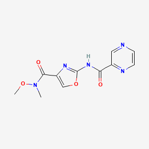 molecular formula C11H11N5O4 B6503622 N-{4-[methoxy(methyl)carbamoyl]-1,3-oxazol-2-yl}pyrazine-2-carboxamide CAS No. 1396882-61-3