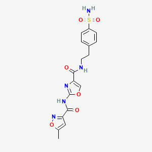 molecular formula C17H17N5O6S B6503634 2-(5-methyl-1,2-oxazole-3-amido)-N-[2-(4-sulfamoylphenyl)ethyl]-1,3-oxazole-4-carboxamide CAS No. 1421450-51-2