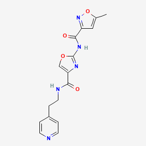 molecular formula C16H15N5O4 B6503640 5-methyl-N-(4-{[2-(pyridin-4-yl)ethyl]carbamoyl}-1,3-oxazol-2-yl)-1,2-oxazole-3-carboxamide CAS No. 1421465-49-7