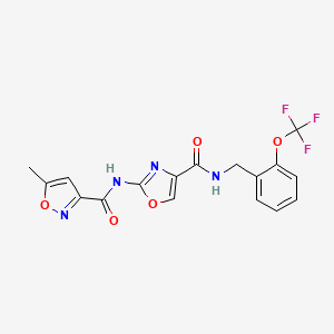 molecular formula C17H13F3N4O5 B6503648 5-methyl-N-[4-({[2-(trifluoromethoxy)phenyl]methyl}carbamoyl)-1,3-oxazol-2-yl]-1,2-oxazole-3-carboxamide CAS No. 1421508-24-8