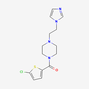 molecular formula C14H17ClN4OS B6503655 1-(5-chlorothiophene-2-carbonyl)-4-[2-(1H-imidazol-1-yl)ethyl]piperazine CAS No. 1396865-38-5