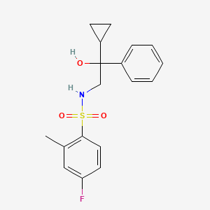 molecular formula C18H20FNO3S B6503678 N-(2-cyclopropyl-2-hydroxy-2-phenylethyl)-4-fluoro-2-methylbenzene-1-sulfonamide CAS No. 1421442-88-7