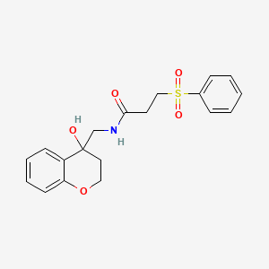 molecular formula C19H21NO5S B6503683 3-(benzenesulfonyl)-N-[(4-hydroxy-3,4-dihydro-2H-1-benzopyran-4-yl)methyl]propanamide CAS No. 1396678-31-1