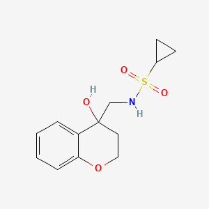 molecular formula C13H17NO4S B6503698 N-((4-hydroxychroman-4-yl)methyl)cyclopropanesulfonamide CAS No. 1396858-47-1