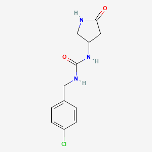 molecular formula C12H14ClN3O2 B6503737 1-[(4-chlorophenyl)methyl]-3-(5-oxopyrrolidin-3-yl)urea CAS No. 1396794-20-9