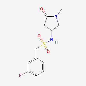 molecular formula C12H15FN2O3S B6503745 1-(3-fluorophenyl)-N-(1-methyl-5-oxopyrrolidin-3-yl)methanesulfonamide CAS No. 1396757-37-1