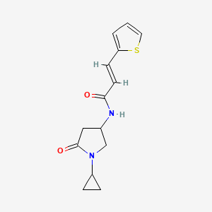 (2E)-N-(1-cyclopropyl-5-oxopyrrolidin-3-yl)-3-(thiophen-2-yl)prop-2-enamide